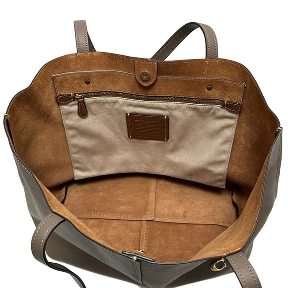 Auth COACH North Tote 32 CR664 Gray Beige Grain leather - Tote Bag - Picture 7 of 8